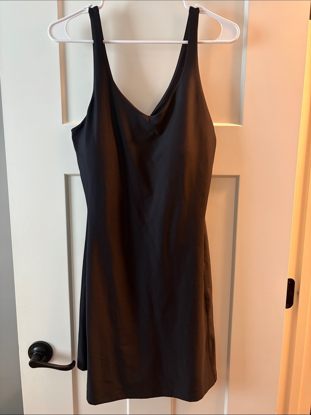 Old Navy Black Midi Slip Dress with V-Neck